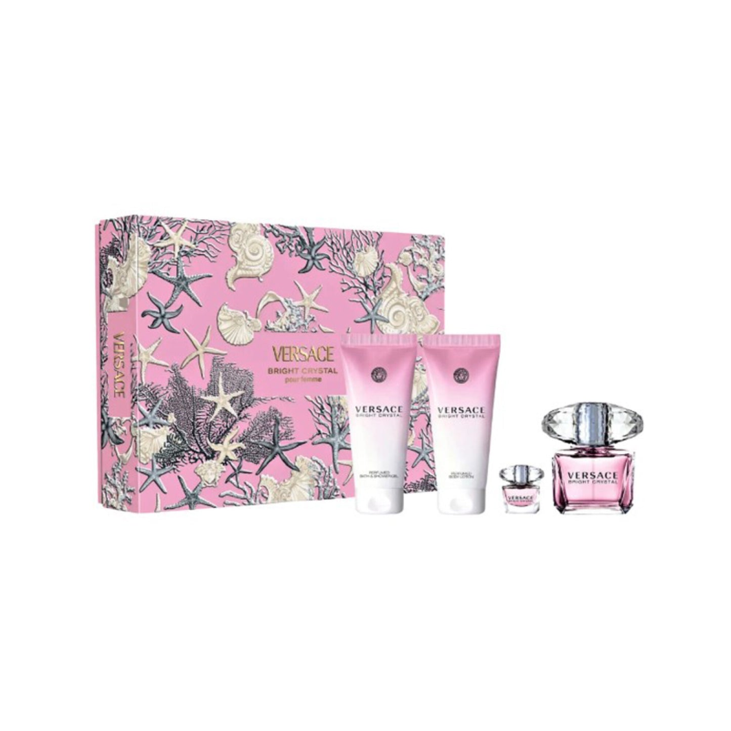 VERSACE - Set Bright Crystal EDT 90ML + Shower Gel + Body Lotion + Miniatura
